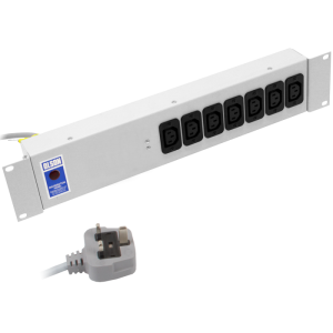 7 Way 19" 2U 10A IEC 60320 C13 Socket 13A Plug PDU - Image 1