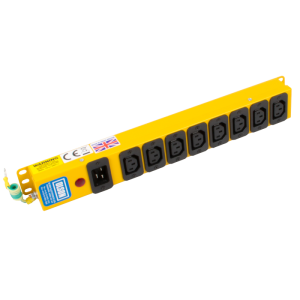 8 Way 10A IEC C13 Sockets Neon C20 Inlet PDU Yellow
