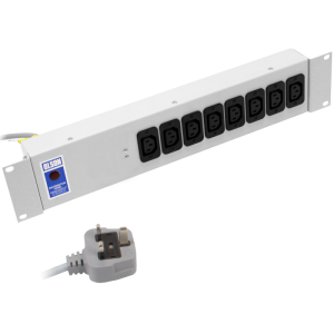 8 Way 19" 2U 10A IEC 60320 C13 Socket 13A Plug PDU - Image 1