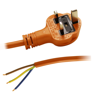 5M UK 13A British Plug & Cable Orange