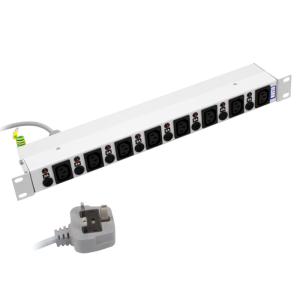 8 Way 19" 1U 10A IEC 60320 C13 Individual Neon & Fused 13A Plug PDU - Image 1
