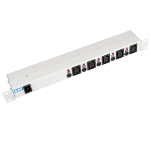 5 Way 19" 1U Horizontal IEC C13 Individual Neon & Fused Rack Mount PDU