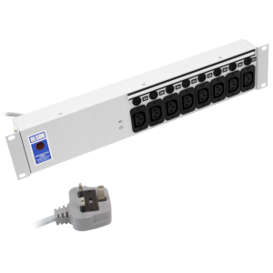 8 Way 19" 2U 10A IEC 60320 C13 Neon Individually Fused PDU - Image 1