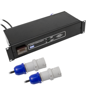 1 Way 19" 2U Power Metered Back Entry 32A BS4343 Automatic Transfer Switch 2x 32A BS4343 Plug PDU
