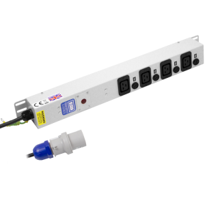 4 Way 16A IEC 60320 C19 Unswitched Individually Fused Neon 16A Plug PDU - Image 1