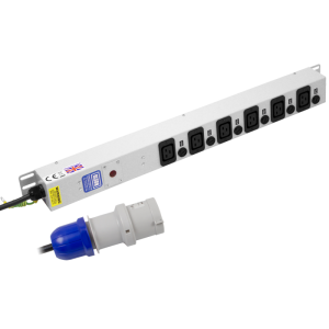 6 Way 16A IEC 60320 C19 Unswitched Individually Fused Neon 32A Plug PDU - Image 1