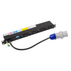 4 Way 19" 1U 16A IEC C19 Sockets Individual Neon & Fused 16A Plug PDU - Image 1