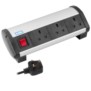 3 Way 13A Main Switched & Individually Fused Office Desk PDU
