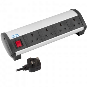 4 Way 13A Main Switched & Individually Fused Office Desk PDU