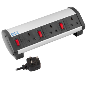3 Way 13A Individually Switched & Individually Fused Office Desk PDU