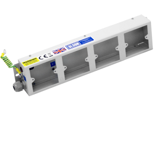 4 x 1 Gang Accessory Mount Neon Flat Portable Empty Box PDU - Image 1