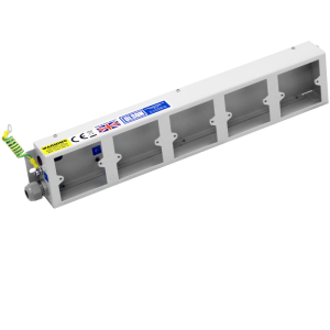 5 x 1 Gang Accessory Mount Neon Flat Portable Empty Box PDU - Image 1