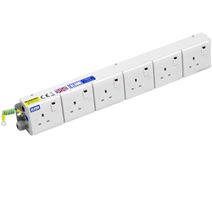 6 Way 13A Switched Socket Neon Flat Portable PDU - Image 1
