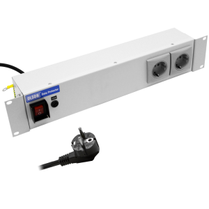 2 Way 19" 2U 10A Schuko RF Filtered Surge Protected Fused Main Switch Rack Mount PDU - Image 1