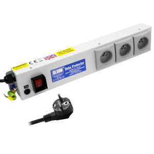 3 Way 10A French / Belgian RF Filtered Surge Protected Fused Main Switch PDU