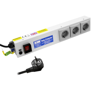 3 Way 10A Schuko RF Filtered Surge Protected Fused Main Switch PDU