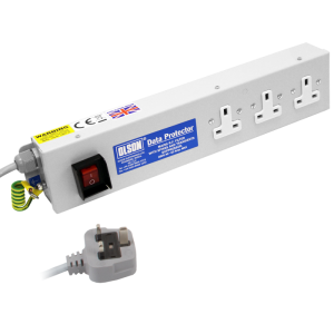 3 Way 10A UK RF Filtered Surge Protected Fused Main Switch PDU