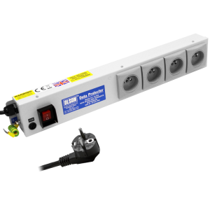 4 Way 10A French / Belgian RF Filtered Surge Protected Fused Main Switch PDU