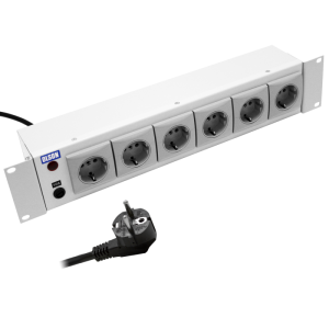 6 Way 19" 2U 10A Schuko RF Filtered Surge Protected Fused Rack Mount PDU - Image 1
