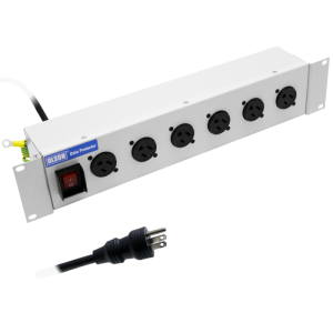 6 Way 19" 2U 15A American RF Filtered Surge Protected Main Switch Rack Mount PDU - Image 1