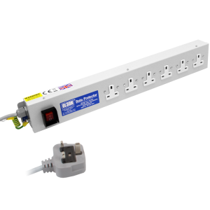 6 Way 10A UK RF Filtered Surge Protected Fused Main Switch PDU