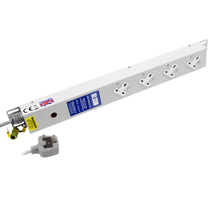 4 Way 13A Sockets Angled Right RF Filtered Surge Protected Neon PDU - Image 1