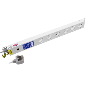 6 Way 13A Sockets Angled Right RF Filtered Surge Protected Neon PDU - Image 1