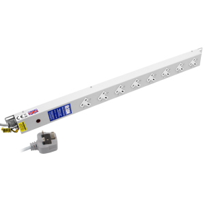 8 Way 13A Sockets Angled Left RF Filtered Surge Protected Neon PDU - Image 1