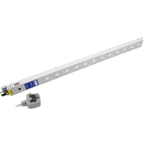 12 Way 13A Sockets Angled Left RF Filtered Surge Protected Neon PDU - Image 1