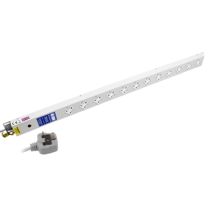 12 Way 13A Sockets Angled Right RF Filtered Surge Protected Neon PDU - Image 1