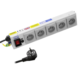 5 Way 10A French / Belgian Fused Illuminated Main Switch PDU - Image 1