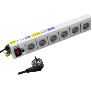 6 Way 10A Schuko Fused Illuminated Main Switch PDU - Image 1