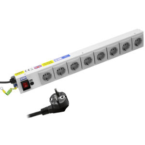 8 Way 10A Schuko Fused Illuminated Main Switch PDU - Image 1