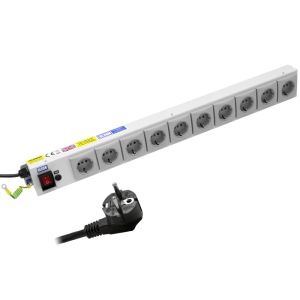 10 Way 10A Schuko Fused Illuminated Main Switch PDU - Image 1