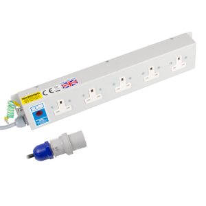 5 Way 13A Unswitched Socket Neon 16A Plug PDU - Image 1
