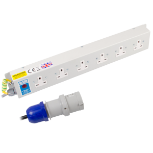 6 Way 13A Unswitched Socket Neon 32A Plug PDU - Image 1