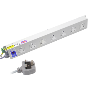 7 Way 13A Unswitched Socket Neon 13A Plug PDU - Image 1