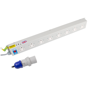 8 Way 13A Unswitched Socket Neon 16A Plug PDU - Image 1