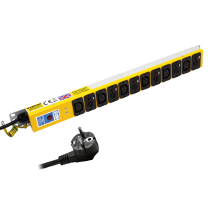 6 Way 10A Individual Neon Fused IEC C13 Sockets CEE 7/7 Plug PDU - Image 1