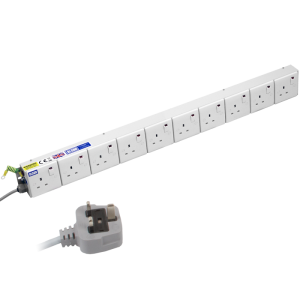 10 Way 13A Switched Socket Neon Flat 13A Plug Portable PDU - Image 1