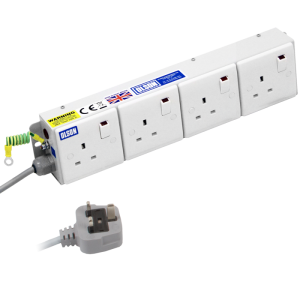 4 Way 13A Switched Socket Neon Flat 13A Plug Portable PDU - Image 1