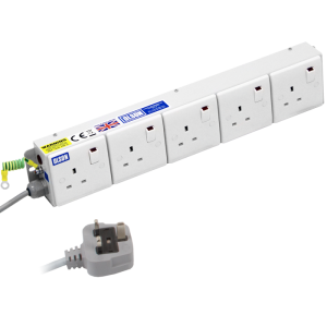 5 Way 13A Switched Socket Neon Flat 13A Plug Portable PDU - Image 1