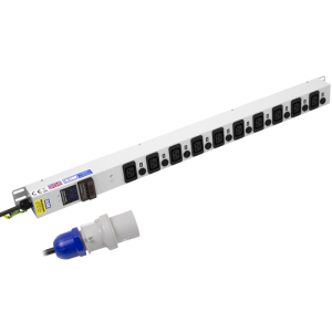 10 Way Power Metered 16A IEC 60320 C19 Unswitched Individually Fused Neon 16A Plug PDU - Image 1