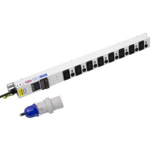 8 Way Power Metered 16A IEC 60320 C19 Unswitched Individually Fused Neon 16A Plug PDU - Image 1