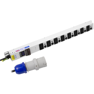 8 Way Power Metered 16A IEC 60320 C19 Unswitched Individually Fused Neon 32A Plug PDU - Image 1