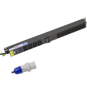 8x 10A IEC 60320 C13 & 4x 16A IEC 60320 C19 Socket Power Metered 16A Plug PDU - Image 1
