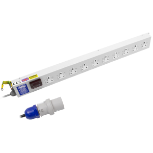 10 Way 13A Power Metered & Surge Protected 16A Plug PDU