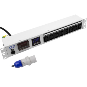 8 Way 19" 1.5U Power Metered 10A IEC 60320 C13 Fused 16A Plug PDU - Image 1
