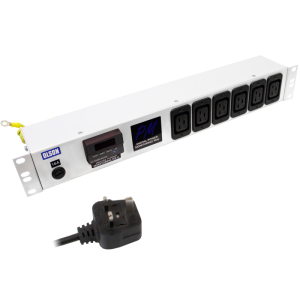 6 Way 1.5U 19" Power Metered 16A IEC 60320 C19 Fused PDU - Image 1