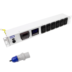 6 Way 1.5U 19" Power Metered 16A IEC 60320 C19 Fused PDU - Image 1